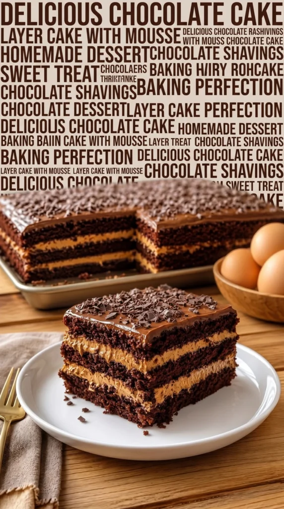 Delicious Chocolate Cream Slices topped with creamy chocolate layer