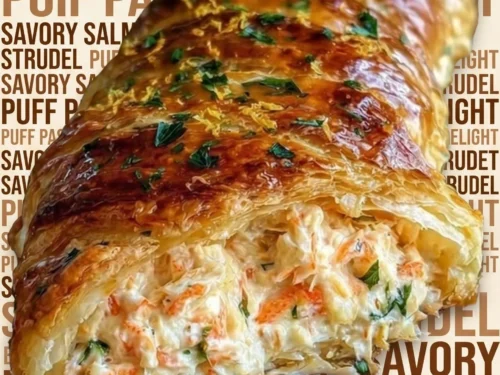 Creamy Crab & Lobster Puff Pastry Strudel