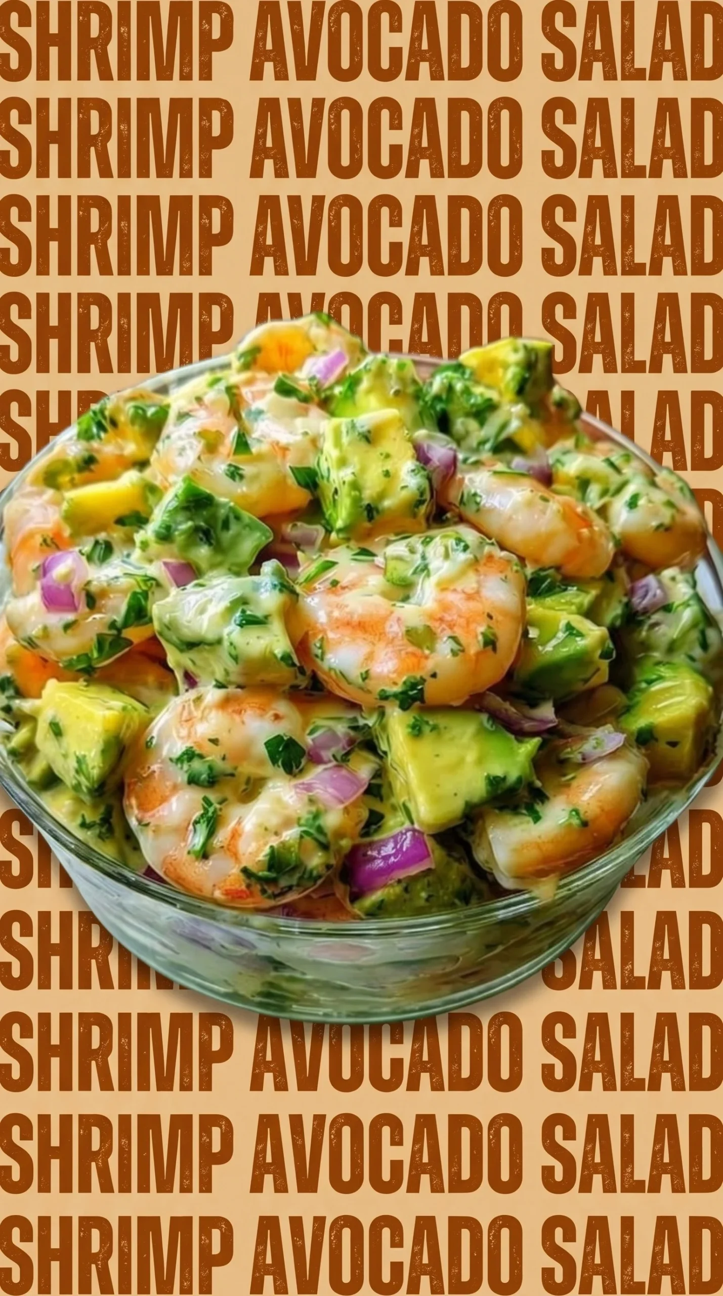 Creamy shrimp avocado salad served in a bowl with fresh ingredients