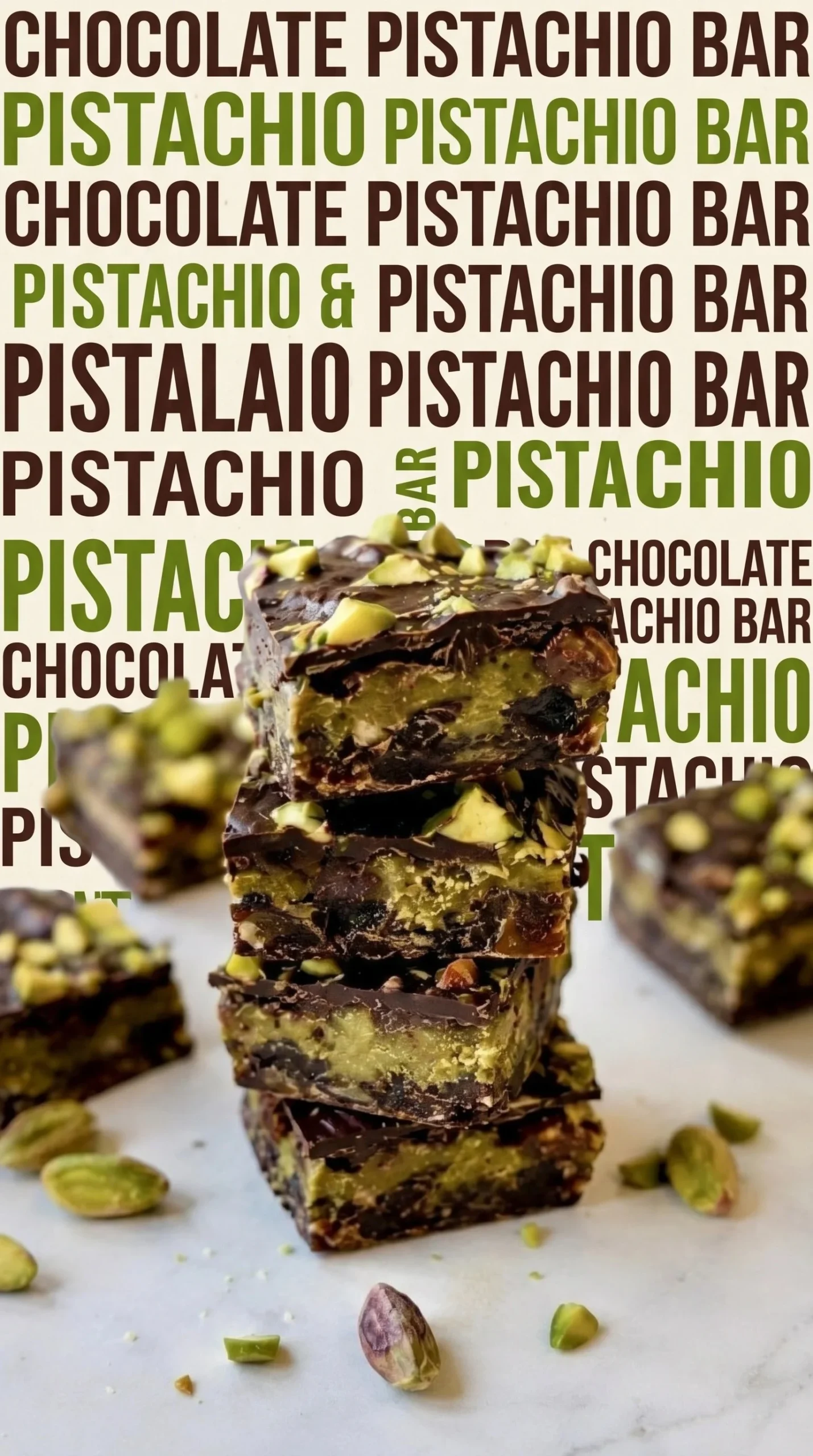 Delicious homemade pistachio date bark with nuts and dried fruits