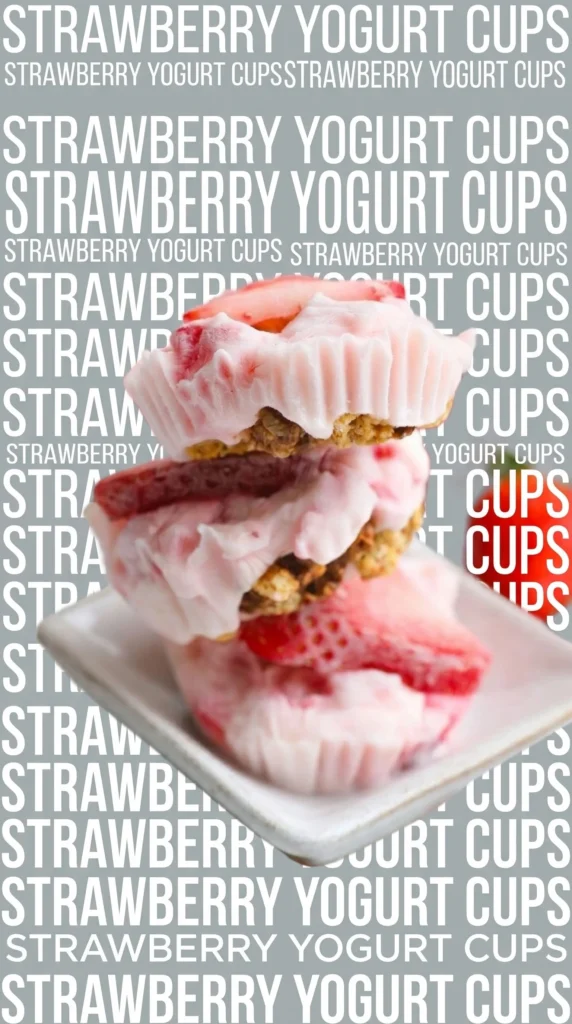 Strawberry yogurt bites with fresh strawberries and yogurt coating